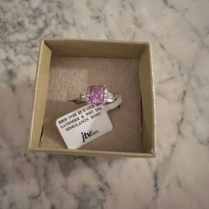 RHOD OVER SS B LUCE (R) LAVENDER & WHT DIA
SIMULANTS RING